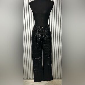 Women’s Vintage Guess Black Logo Geometric Cotton Spandex Jean Pants Size 29
